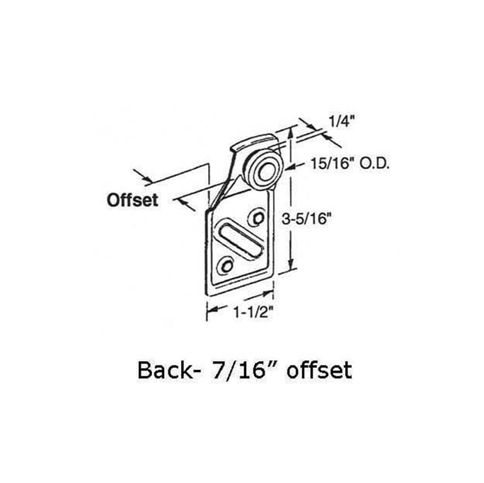 Kenna Frame Sliding Closet Door Roller 15/16 Inch Wheel 7/16 Inch Offset - Kenna Frame Sliding Closet Door Roller 15/16 Inch Wheel 7/16 Inch Offset