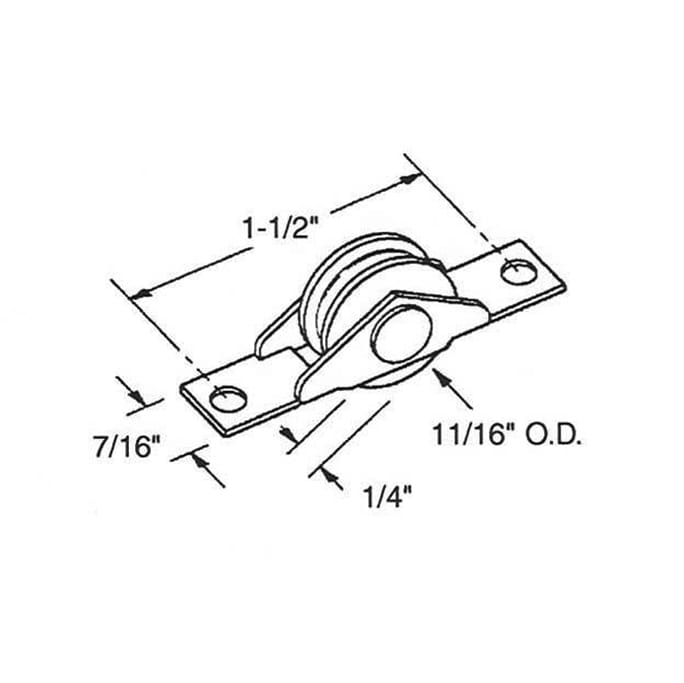 Sliding Closet Door Rollers, 11/16 inch Diameter - Steel - Sliding Closet Door Rollers, 11/16 inch Diameter - Steel