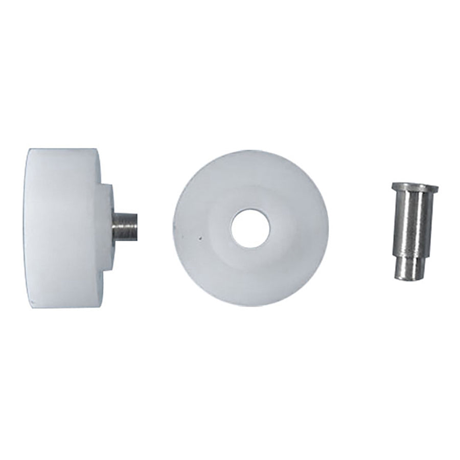 Acme 41 Roller 1-1/4 x 1/2 Inch Flat White with Rivet - Acme 41 Roller 1-1/4 x 1/2 Inch Flat White with Rivet