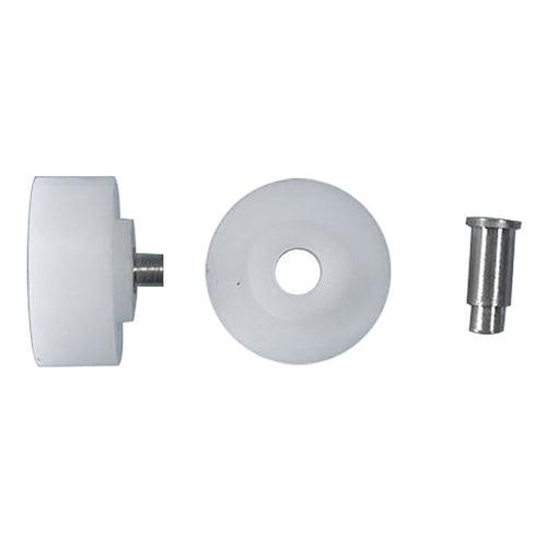 Acme 41 Roller 1-1/4 x 1/2 Inch Flat White with Rivet - Acme 41 Roller 1-1/4 x 1/2 Inch Flat White with Rivet