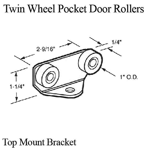 Closet Door Roller, 1 inch x 1/4 wide - Closet Door Roller, 1 inch x 1/4 wide