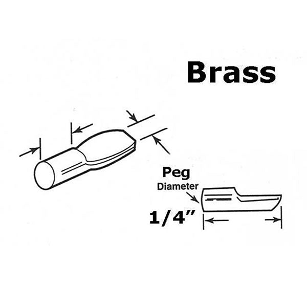 Shelf Support Pegs Spoon Style 1/4 Inch Brass - Shelf Support Pegs Spoon Style 1/4 Inch Brass
