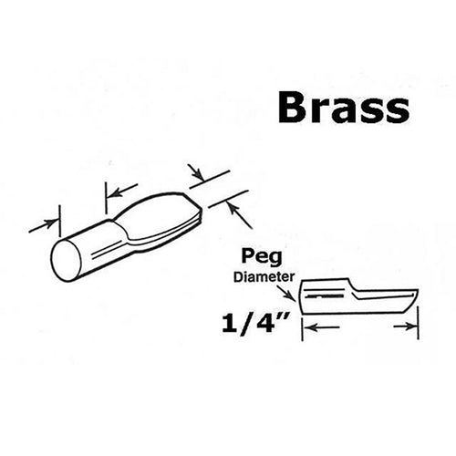Shelf Support Pegs Spoon Style 1/4 Inch Brass - Shelf Support Pegs Spoon Style 1/4 Inch Brass