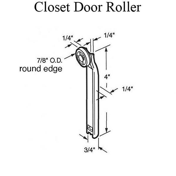 Closet Door Roller 7/8 Inch Diameter 1 Wheel - Closet Door Roller 7/8 Inch Diameter 1 Wheel