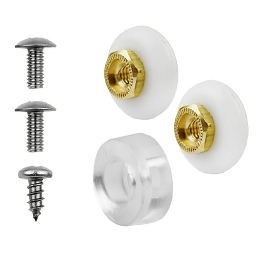 Oval Sliding Shower Door Wheel Rollers and Clear Bumper Set 7/8" Wheel Diameter