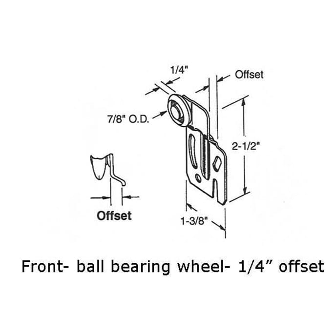 7/8 wheel, 1/4 Offset - Acme 8901 Ball Bearing Roller - 7/8 wheel, 1/4 Offset - Acme 8901 Ball Bearing Roller