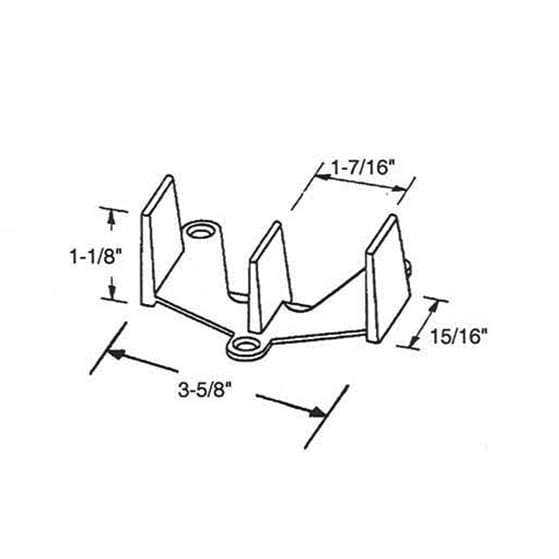 Guide, Wardrobe Door Bottom, 1-7/16 inch - Guide, Wardrobe Door Bottom, 1-7/16 inch