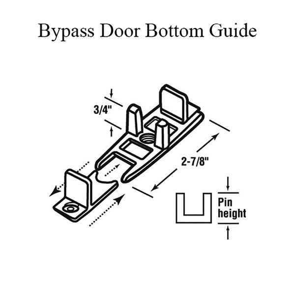 Guide Bottom for Bypass Door Adjustable - Guide Bottom for Bypass Door Adjustable