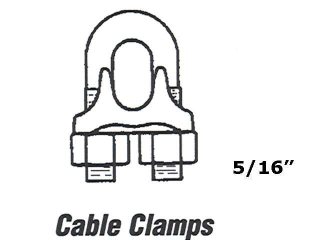 Cable Clamps for 5/16 Inch Cable - Cable Clamps for 5/16 Inch Cable