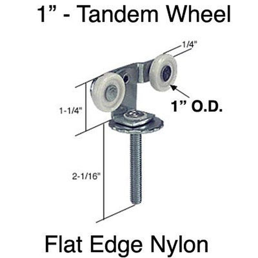 Wardrobe  roller, 1 inch Tandem wheel