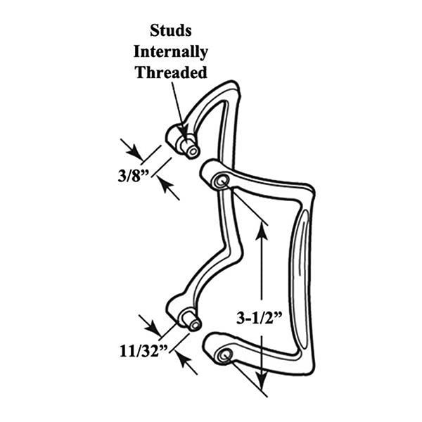 Universal Shower Door Tub Enclosure Handle Set 3-1/8