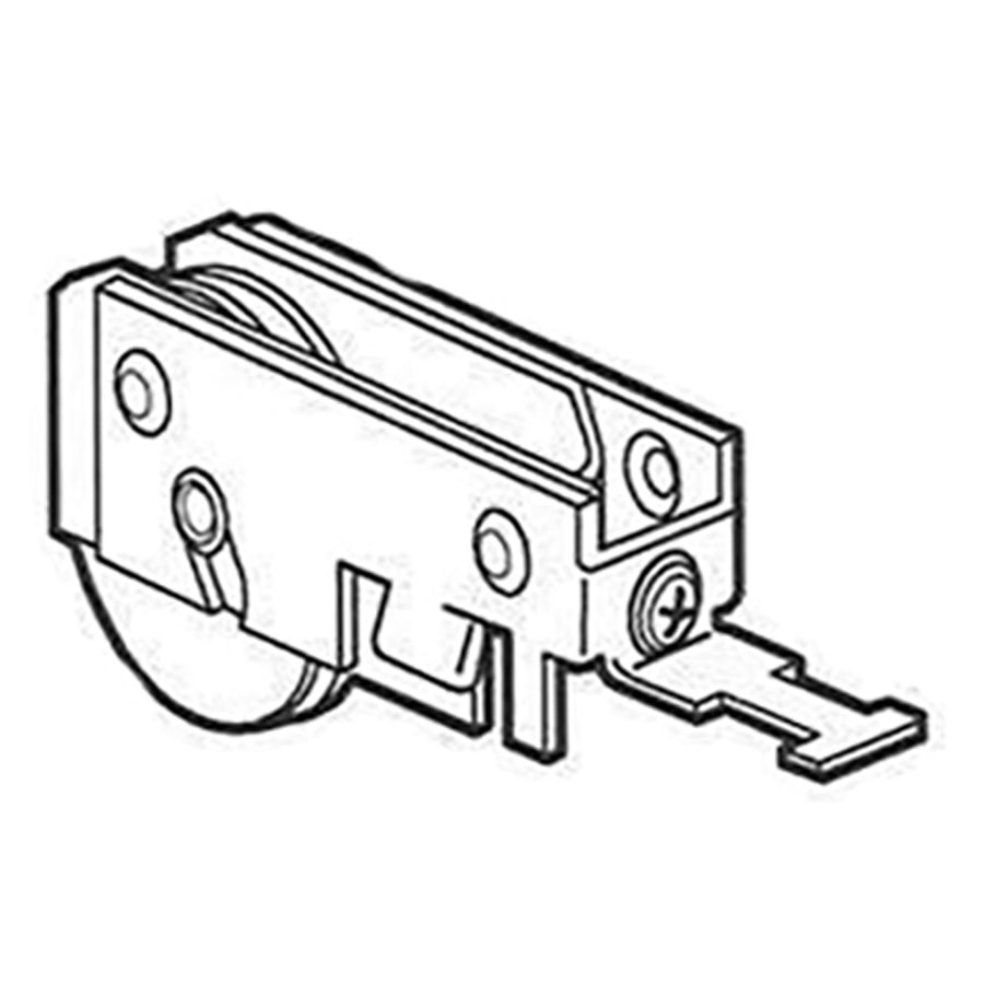 Mirror Door Roller Assembly - 1-1/4 Inch Nylon Wheel - Mirror Door Roller Assembly - 1-1/4 Inch Nylon Wheel