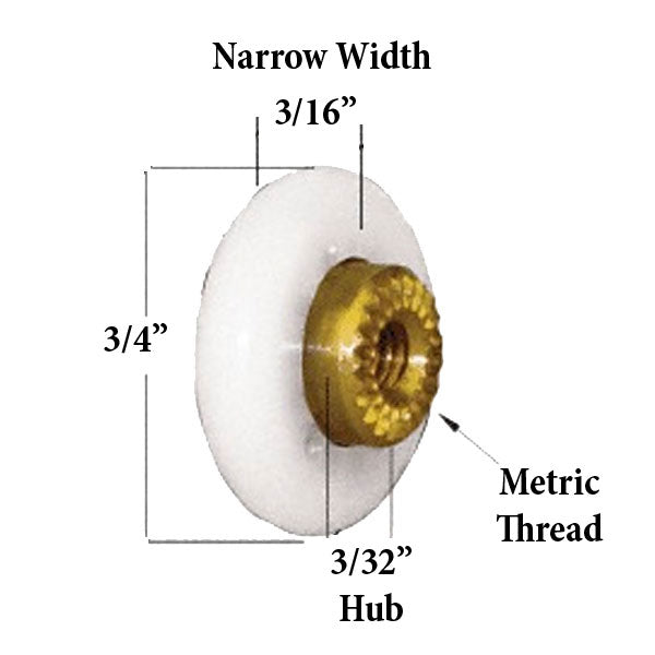 Shower Door Wheel Roller 3/4