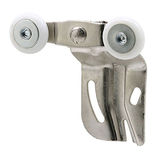 Closet Door Tandem Roller Assembly with Adjustable Steel Bracket 0.875 Inch Wheel Diameter