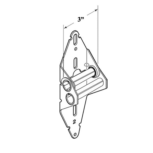 3 Inch Standard No. 2 Hinge for Rollers with 7/16 Inch Stem Diameter for Garage Doors - 3 Inch Standard No. 2 Hinge for Rollers with 7/16 Inch Stem Diameter for Garage Doors