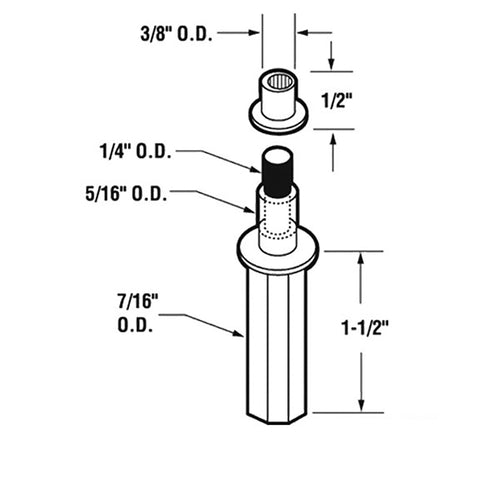 Top Mount Spring-Loaded Pivot Pin with Nylon Cap - Top Mount Spring-Loaded Pivot Pin with Nylon Cap