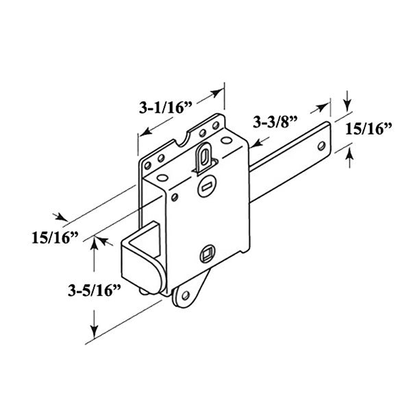 Heavy Duty Spring Loaded Side Lock with Latch Bolt Release Lever - Garage Door Security - Heavy Duty Spring Loaded Side Lock with Latch Bolt Release Lever - Garage Door Security