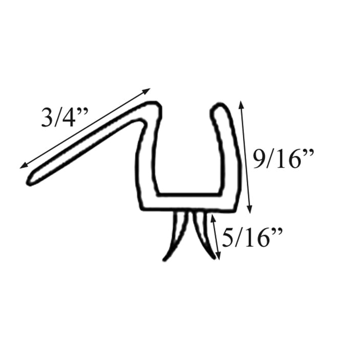Co-Extruded Bottom Sweep with Drip Rail for 3/8 Inch Glass Clear Finish - Co-Extruded Bottom Sweep with Drip Rail for 3/8 Inch Glass Clear Finish