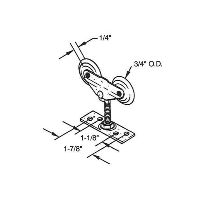 2 Wheel Top Mount Closet Door Roller 3/4 Inch Diameter - 2 Wheel Top Mount Closet Door Roller 3/4 Inch Diameter
