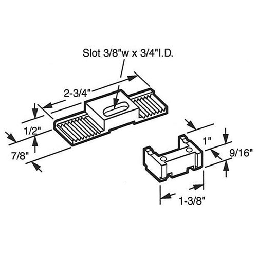 Latch Repair Kit - Sliding Patio Door, Plastic - Black - Latch Repair Kit - Sliding Patio Door, Plastic - Black