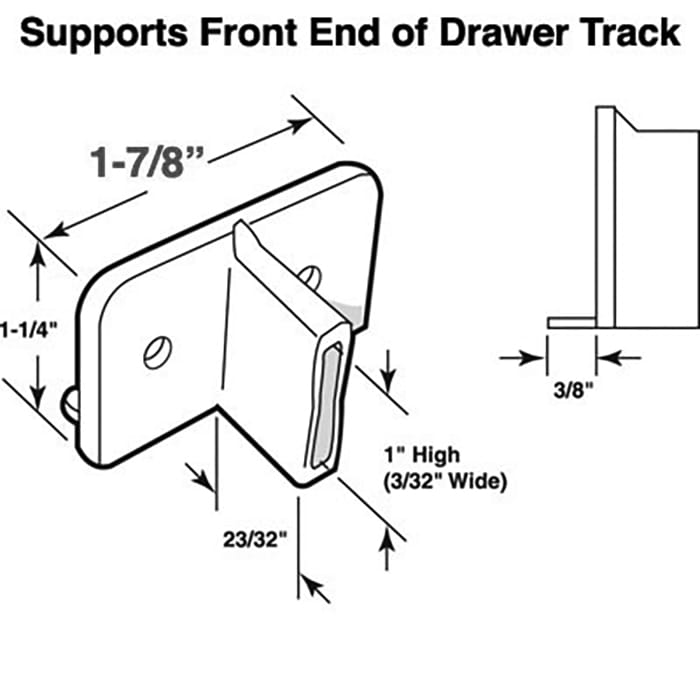 Drawer Track Front Plate - Drawer Track Front Plate