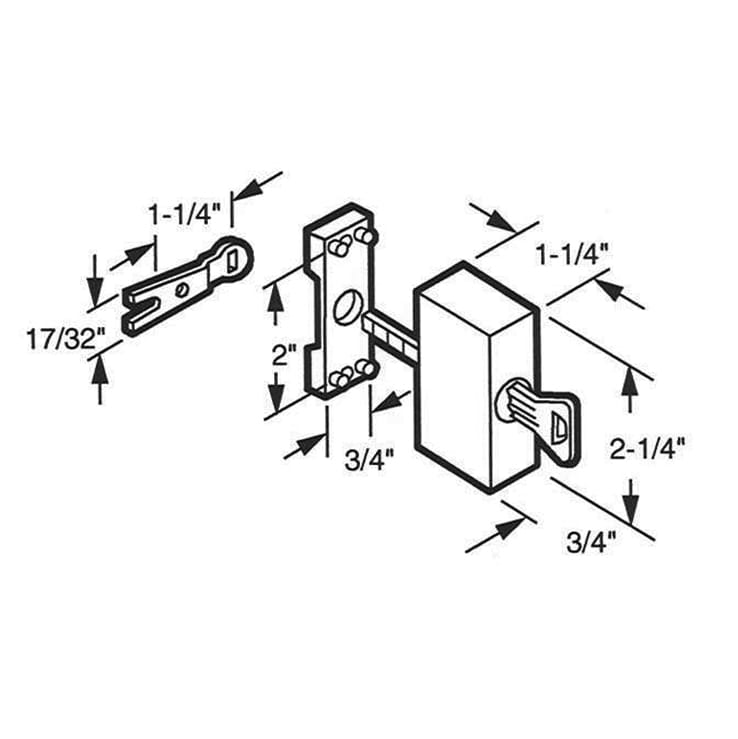 Keyed Locking Unit, Sliding Patio Door, Diecast - Zinc - Keyed Locking Unit, Sliding Patio Door, Diecast - Zinc