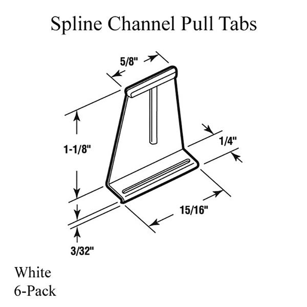 Window Screen Spline Channel Pull Tab 6 Pack - Window Screen Spline Channel Pull Tab 6 Pack