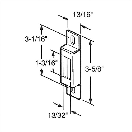 3-5/8 Inch Surface Mount Strike / Keeper - Aluminum - 3-5/8 Inch Surface Mount Strike / Keeper - Aluminum