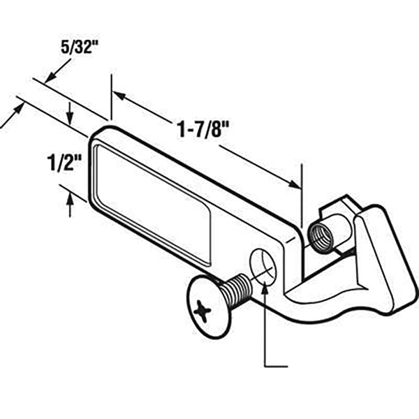 Diecast Latch Hook for Sliding Patio Door Left Hand - Diecast Latch Hook for Sliding Patio Door Left Hand