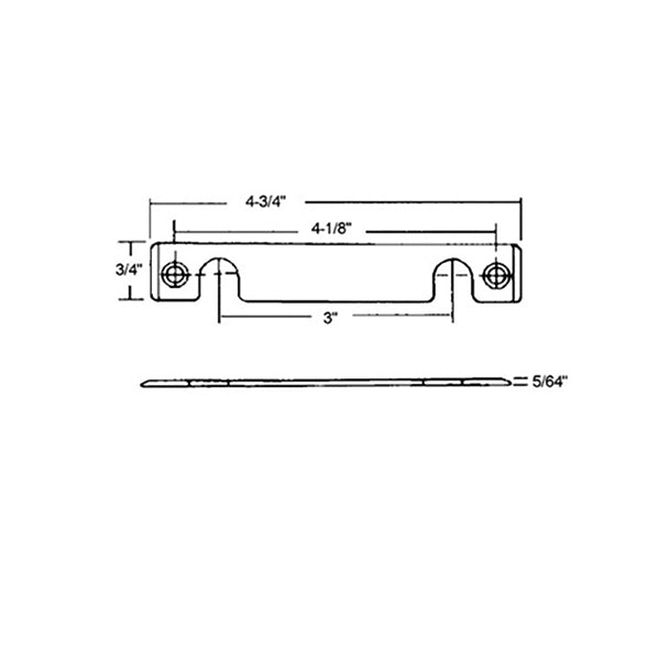 Truth Auxiliary 2 Hole Strike Plate Foot Bolt Keeper - Truth Auxiliary 2 Hole Strike Plate Foot Bolt Keeper