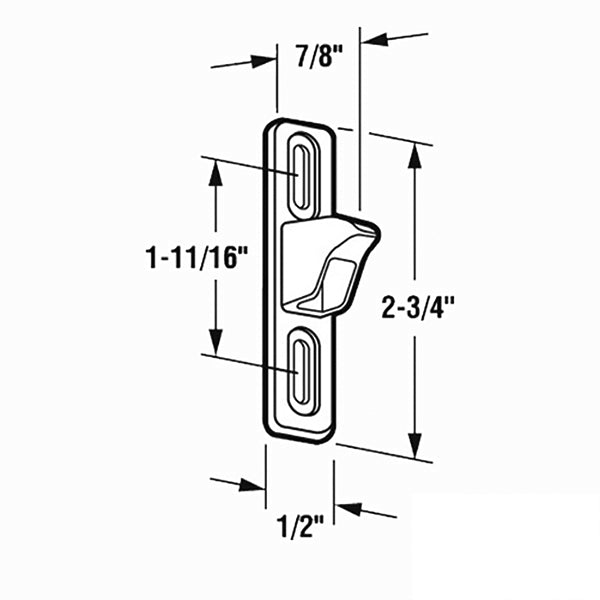Diescast Keeper for Sliding Patio Door Narrow 1-11/16