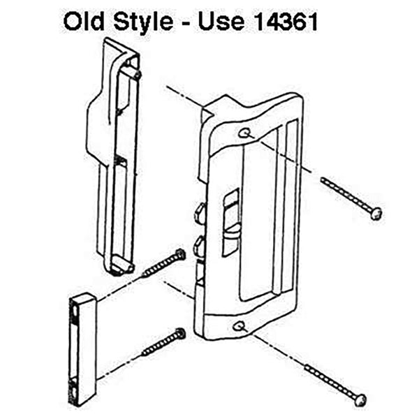 Patio Sliding Door Handle Set, 6-9/16 Inch Hole Center, White - Patio Sliding Door Handle Set, 6-9/16 Inch Hole Center, White