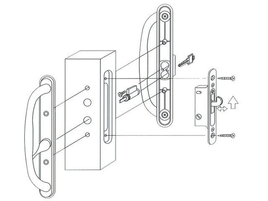 Mortise Lock Face Plate, Wide, 5-3/8 inch Hole Spacing - Mortise Lock Face Plate, Wide, 5-3/8 inch Hole Spacing