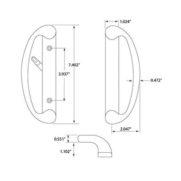 Sonoma Active Keyed Entry Handle Set with Full Cylinder for Sliding Patio Doors - Sonoma Active Keyed Entry Handle Set with Full Cylinder for Sliding Patio Doors