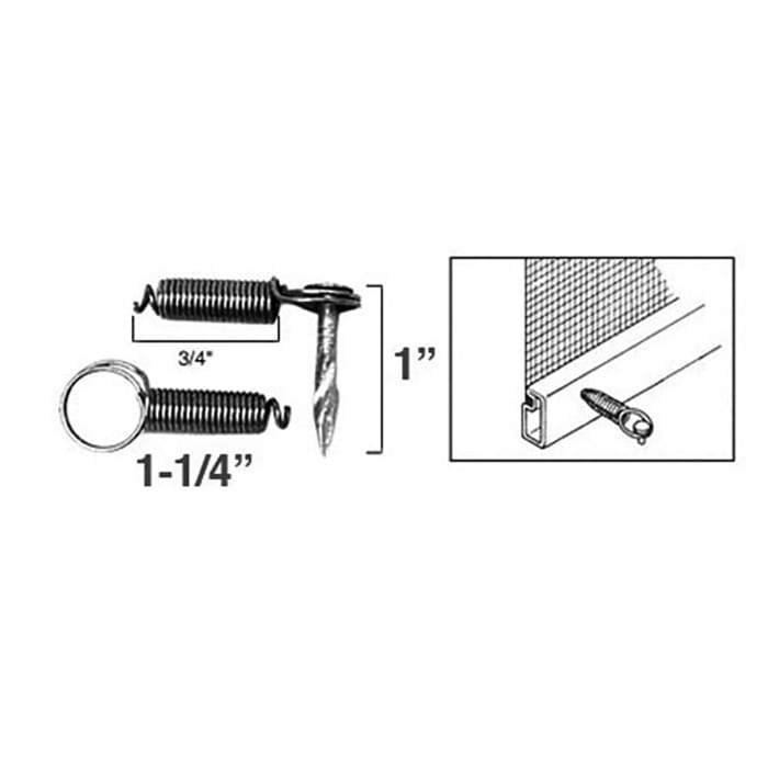 Window Screen Spring Latch, 1-1/4 Inches, Steel - 6 Pack - Window Screen Spring Latch, 1-1/4 Inches, Steel - 6 Pack