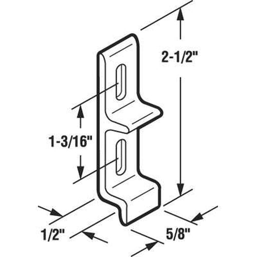 Extruded Keeper for Sliding Glass Door Aluminum Finish 1-3/16