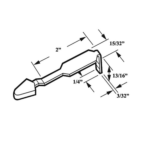 DISCONTINUED 2 Inch Lever Latch with Black Plastic Tip - DISCONTINUED 2 Inch Lever Latch with Black Plastic Tip