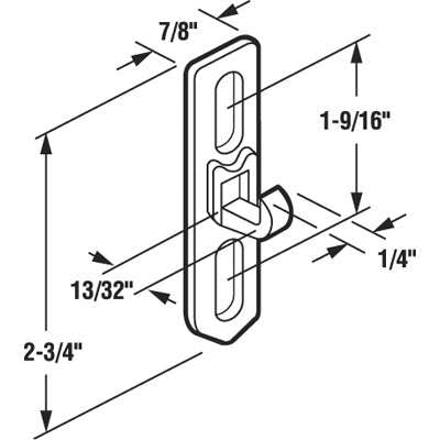 Diecast Keeper for Sliding Patio Door with Vertical Adjustment Slots - Diecast Keeper for Sliding Patio Door with Vertical Adjustment Slots