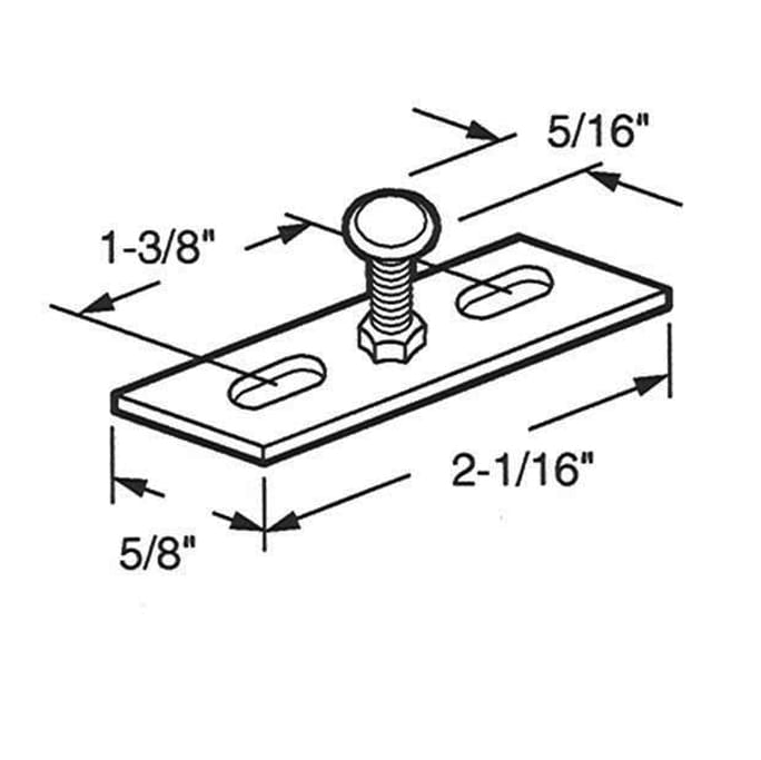 Strike for Sliding Door, 1-3/8 inch, Surface-Mounted - Strike for Sliding Door, 1-3/8 inch, Surface-Mounted