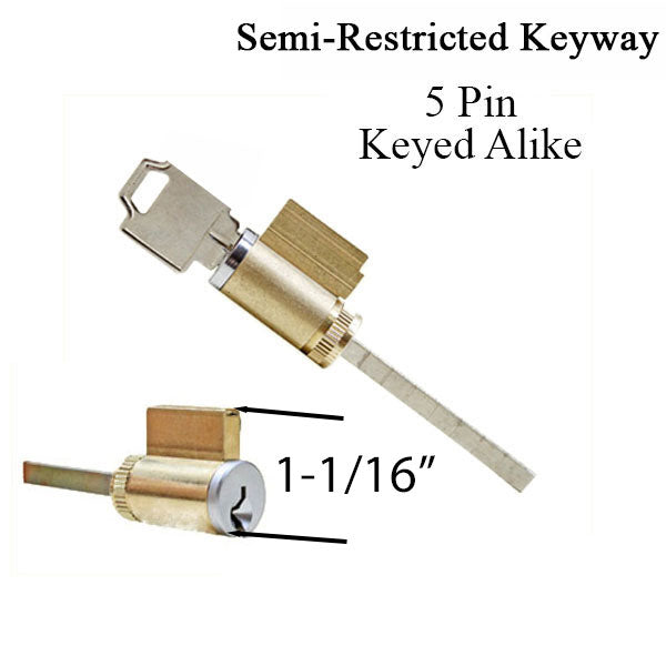 American Cylinder Lock - Weiser 5 Pin Tumbler, Keyed Alike Semi-Restricted Keyway - American Cylinder Lock - Weiser 5 Pin Tumbler, Keyed Alike Semi-Restricted Keyway