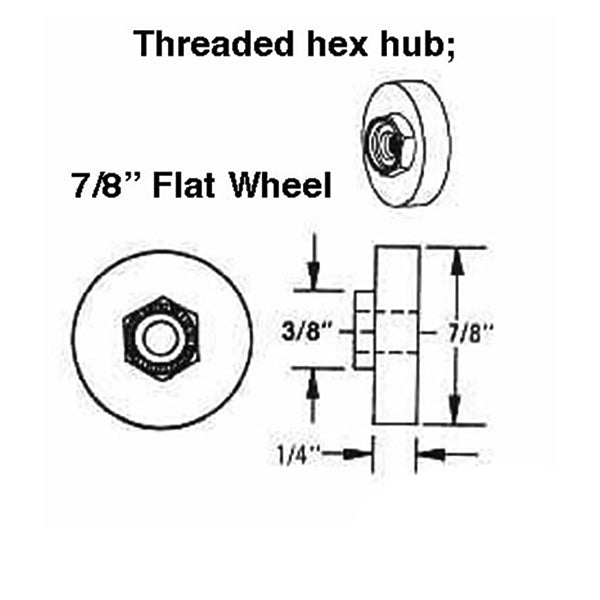 Nylon Ball Bearing Wheel Roller for Shower Doors 7/8