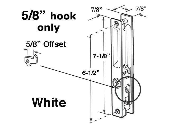 Lock Patio Door Handle Set, Recessed, Flush Mount, White - Lock Patio Door Handle Set, Recessed, Flush Mount, White