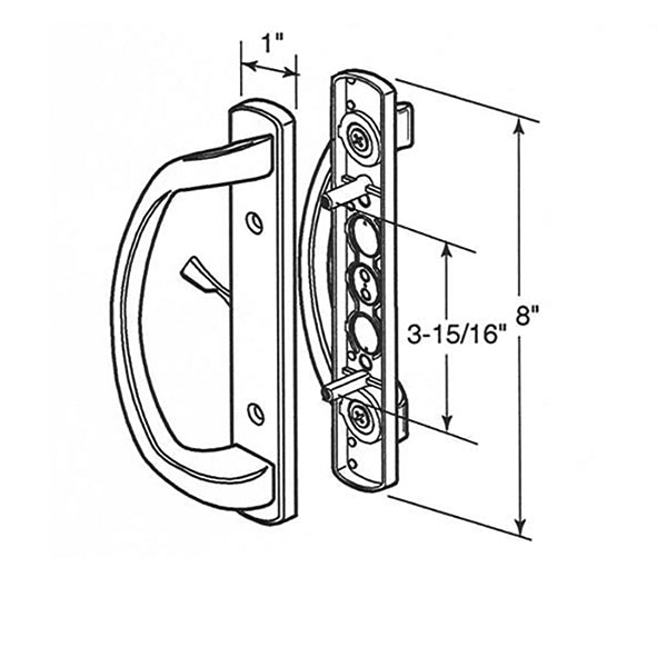 Door Handle For Sliding Glass Patio Doors Non Keyed Hook Style Latching Door Handle - Door Handle For Sliding Glass Patio Doors Non Keyed Hook Style Latching Door Handle