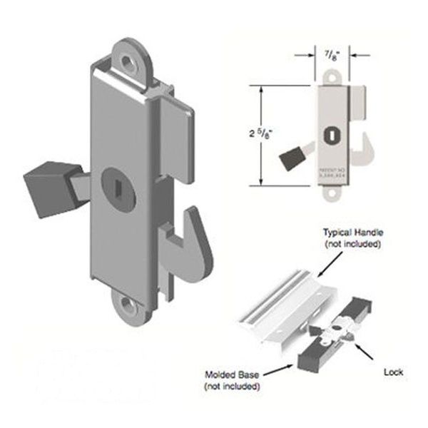 Internal Lock Assembly with Vertical Keyway for Sliding Patio Doors - Internal Lock Assembly with Vertical Keyway for Sliding Patio Doors