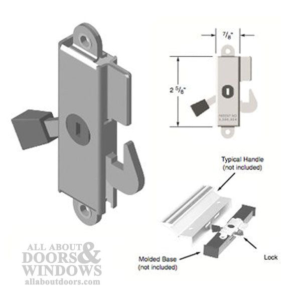 Internal Lock Assembly with Vertical Keyway for Sliding Patio Doors - Internal Lock Assembly with Vertical Keyway for Sliding Patio Doors