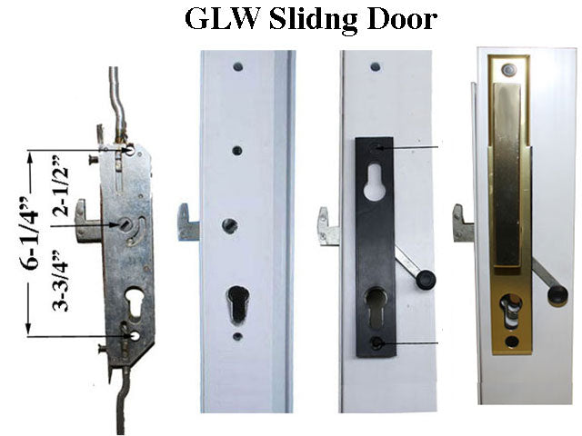 Great Lakes Window Patio Door Handle Set 9-1/8