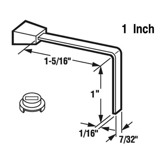 Latch Lever Sliding Patio Door 1 inch  Steel Tailpiece - Latch Lever Sliding Patio Door 1 inch  Steel Tailpiece