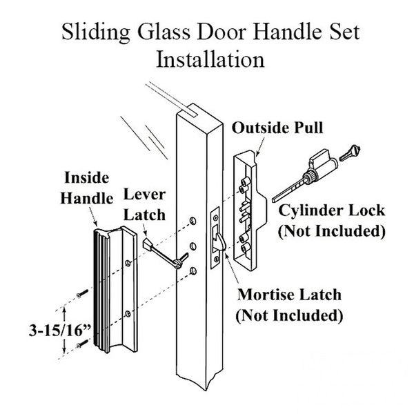 Sliding Patio Door Handle Non Handed Aluminum Sliding Door Handle - Sliding Patio Door Handle Non Handed Aluminum Sliding Door Handle