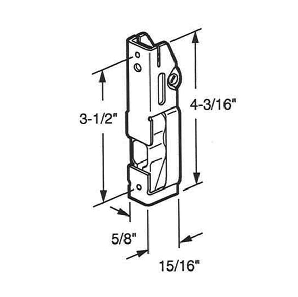 Mortise Lock - Sliding Patio Door, 45 Degree Keyway, Steel - Mortise Lock - Sliding Patio Door, 45 Degree Keyway, Steel