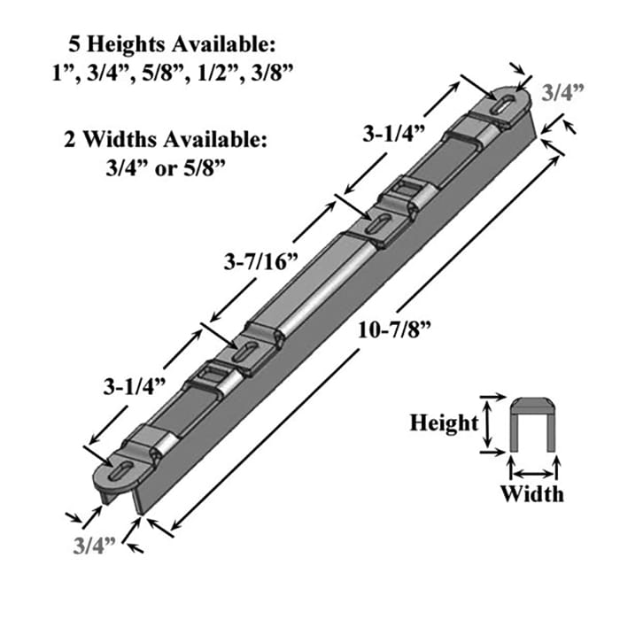 Sliding Door Keeper, 3/4 Inch Raised Dual Point Strike - Stainless Steel - Sliding Door Keeper, 3/4 Inch Raised Dual Point Strike - Stainless Steel